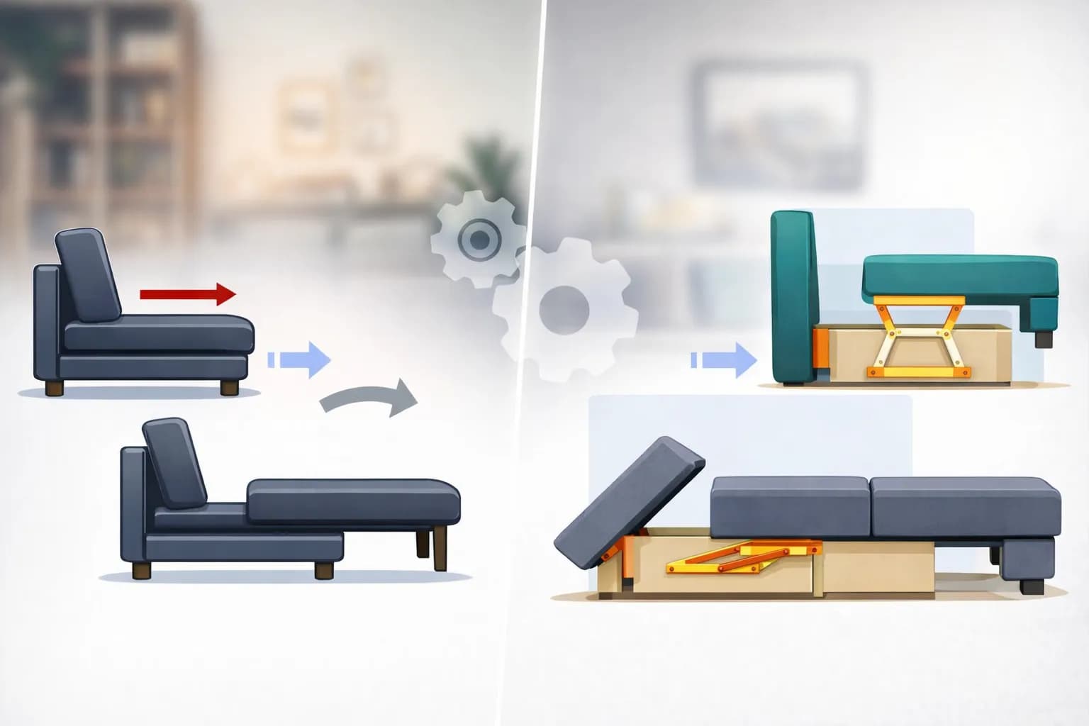 Еврокнижка или тик-так — какой механизм дивана лучше выбрать